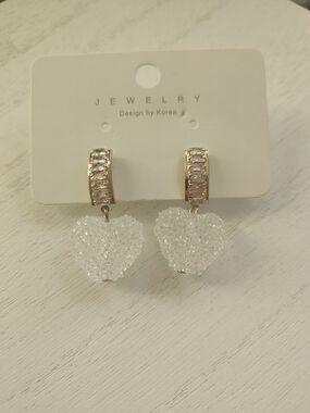 Crystal Heart Drop Earrings